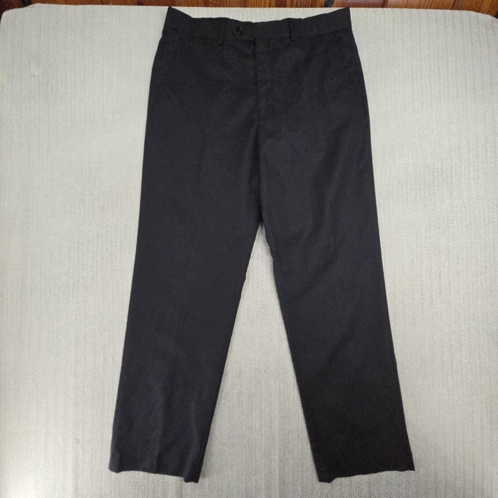 Greg Norman Dress Pants Mens 34x32 Black Microfiber Flat Front Golf Casual